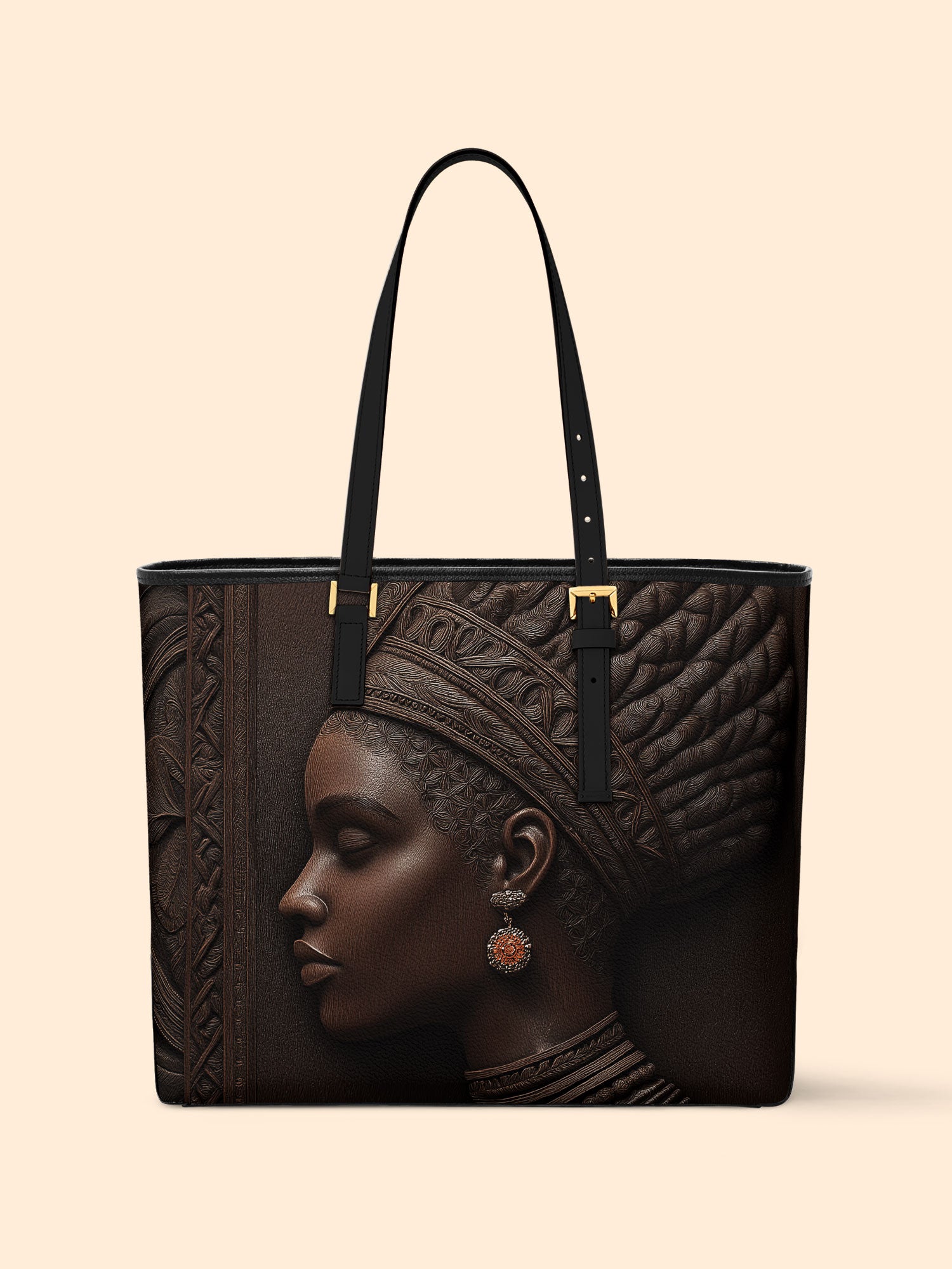 Back To Africa Sleek Leather Tote QR0XD028