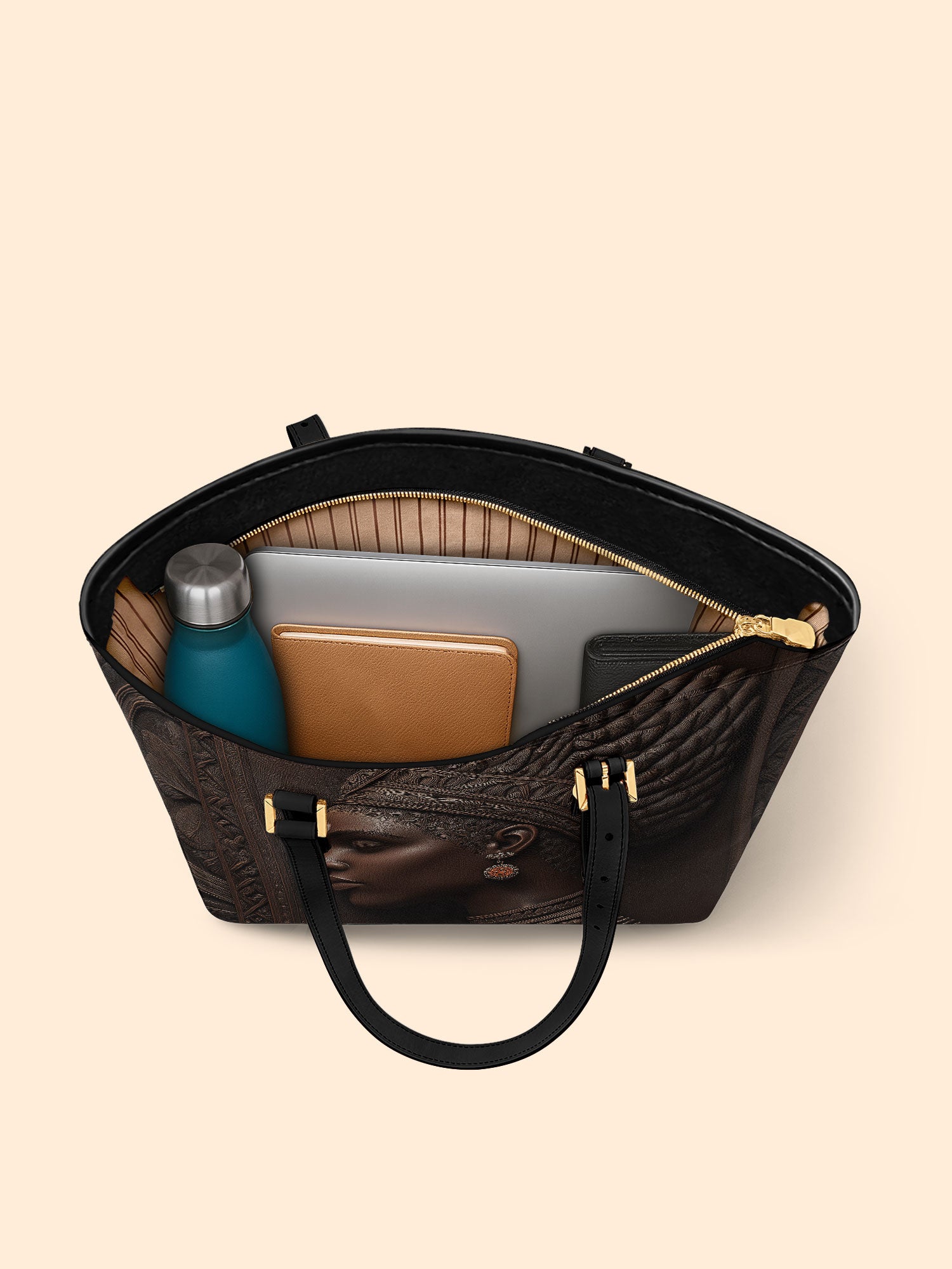 Back To Africa Sleek Leather Tote QR0XD028