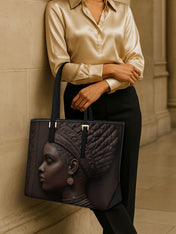 Back To Africa Sleek Leather Tote QR0XD028