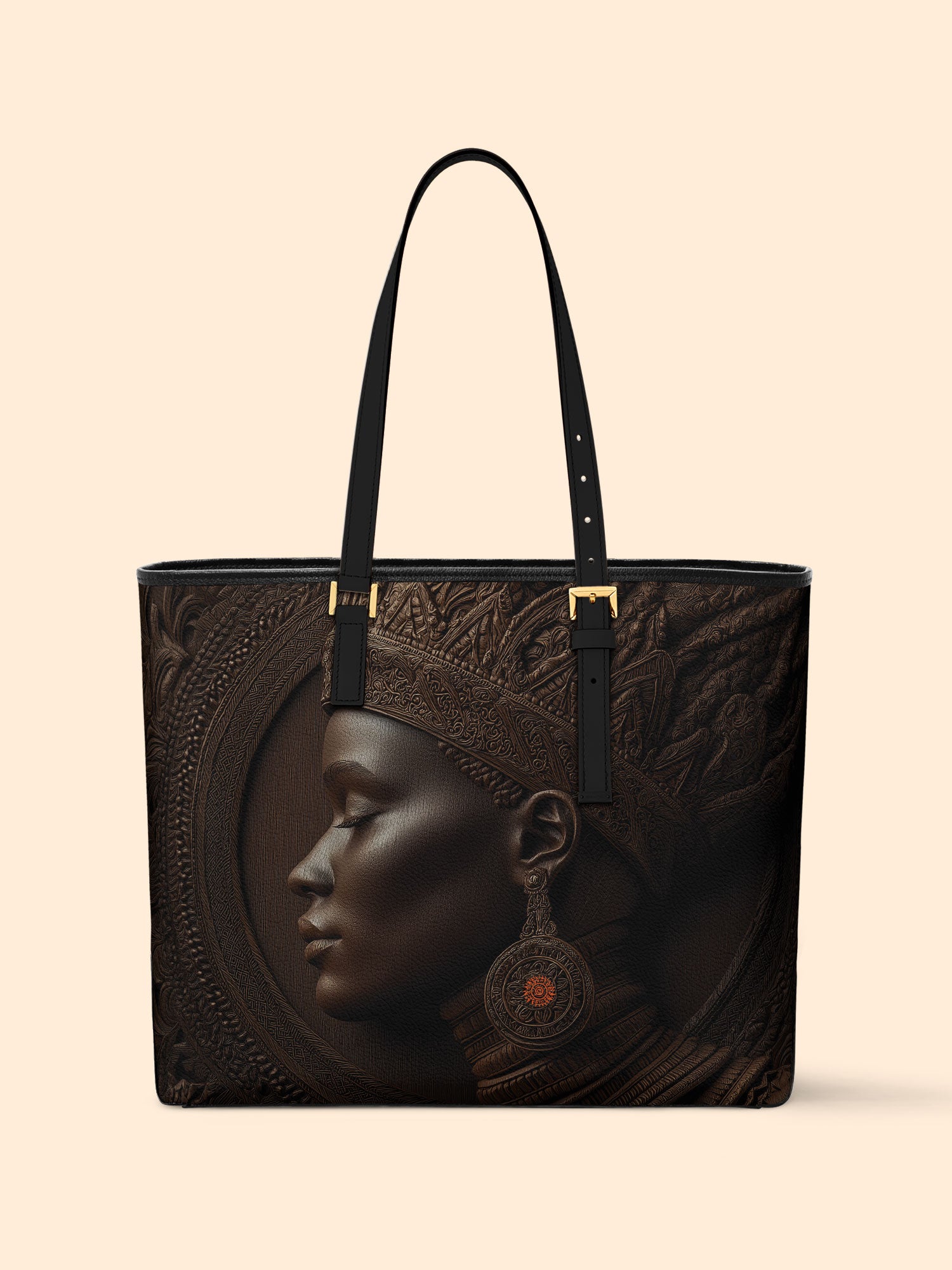 Back To Africa Sleek Leather Tote QR0XD028