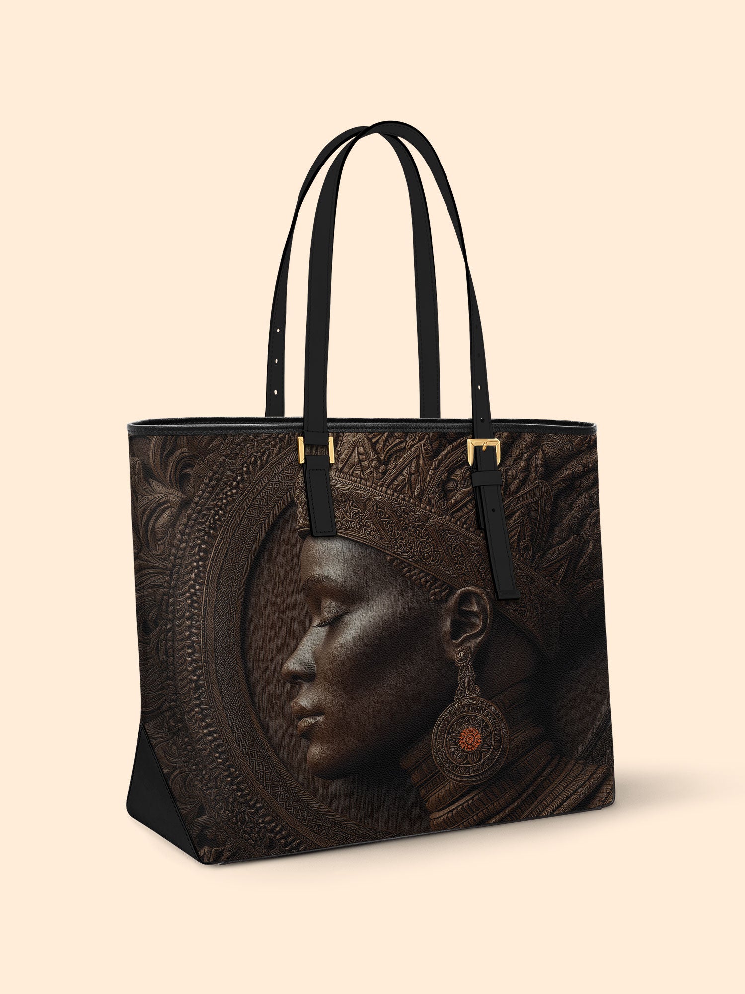 Back To Africa Sleek Leather Tote QR0XD028