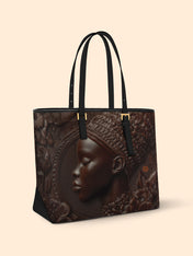 Bronze Grace Sleek Leather Tote QR0XD030