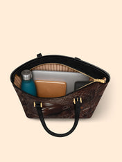 Bronze Grace Sleek Leather Tote QR0XD030