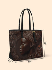 Bronze Grace Sleek Leather Tote QR0XD030
