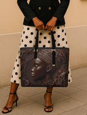 Bronze Grace Sleek Leather Tote QR0XD030