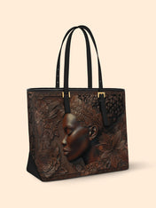 Crown Bloom Sleek Leather Tote QR0XD029