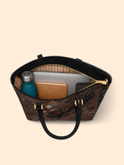 Crown Bloom Sleek Leather Tote QR0XD029