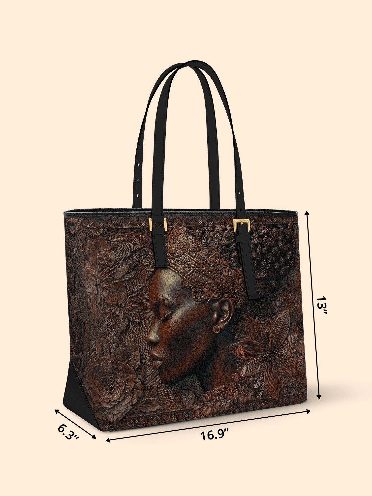 Crown Bloom Sleek Leather Tote QR0XD029