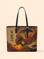 Earth's Black Beauty Sleek Leather Tote