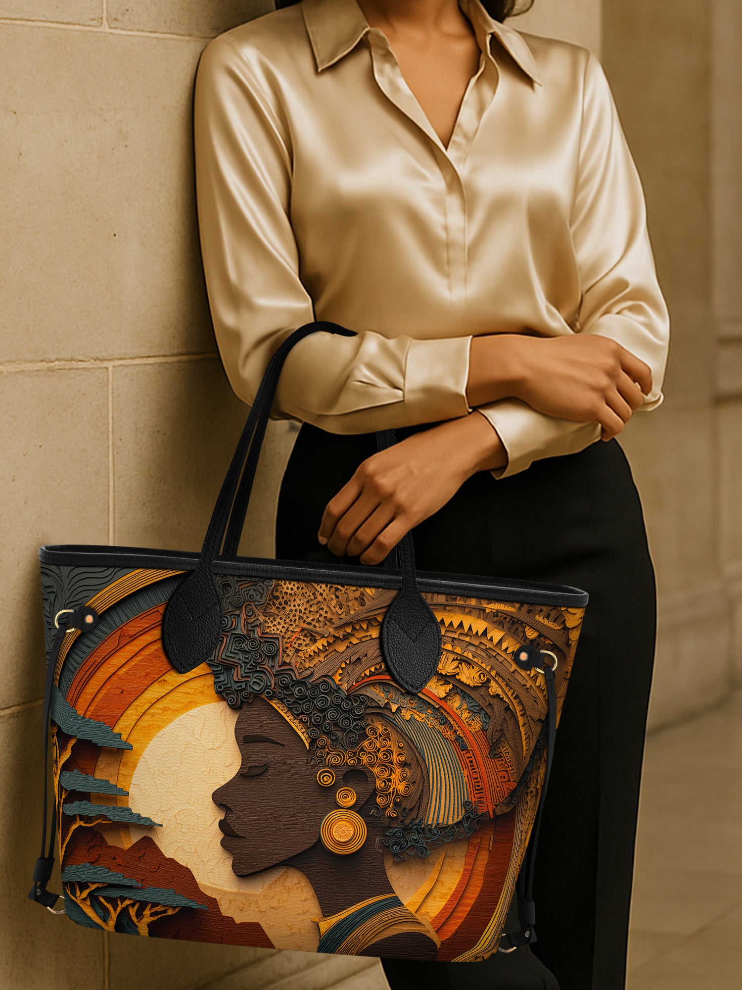 African Queen Essence Classic Shopper Tote QR0TD017