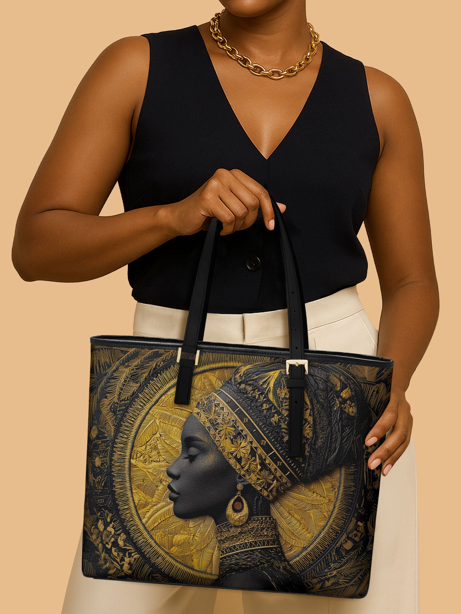 Bold Skin Sleek Leather Tote QR0TD025