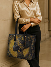 Bold Skin Sleek Leather Tote QR0TD025