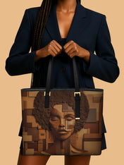 Ebony Luxe Sleek Leather Tote QR0TD019