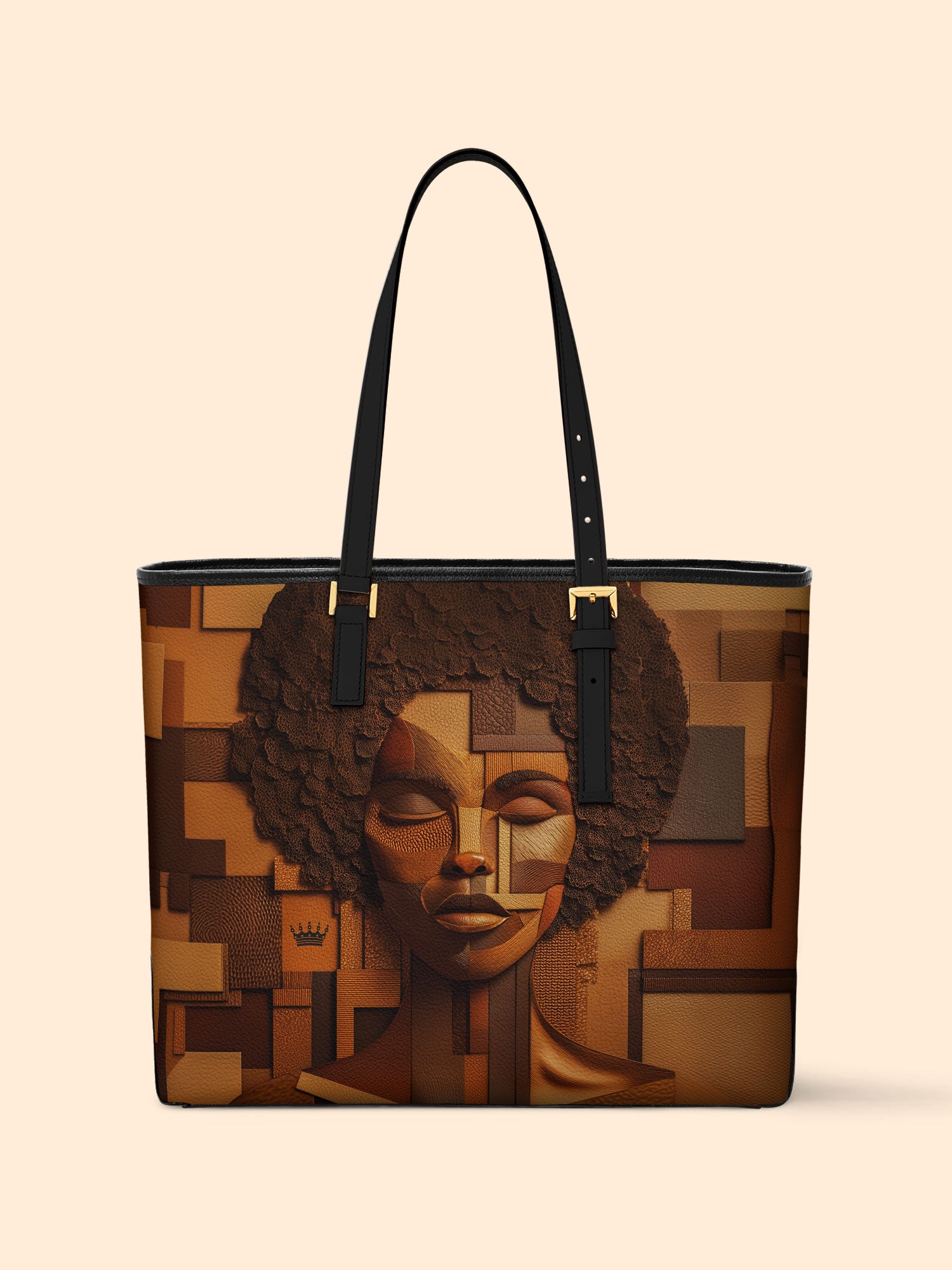 Ebony Luxe Sleek Leather Tote QR0TD019