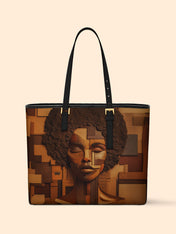 Ebony Luxe Sleek Leather Tote QR0TD019
