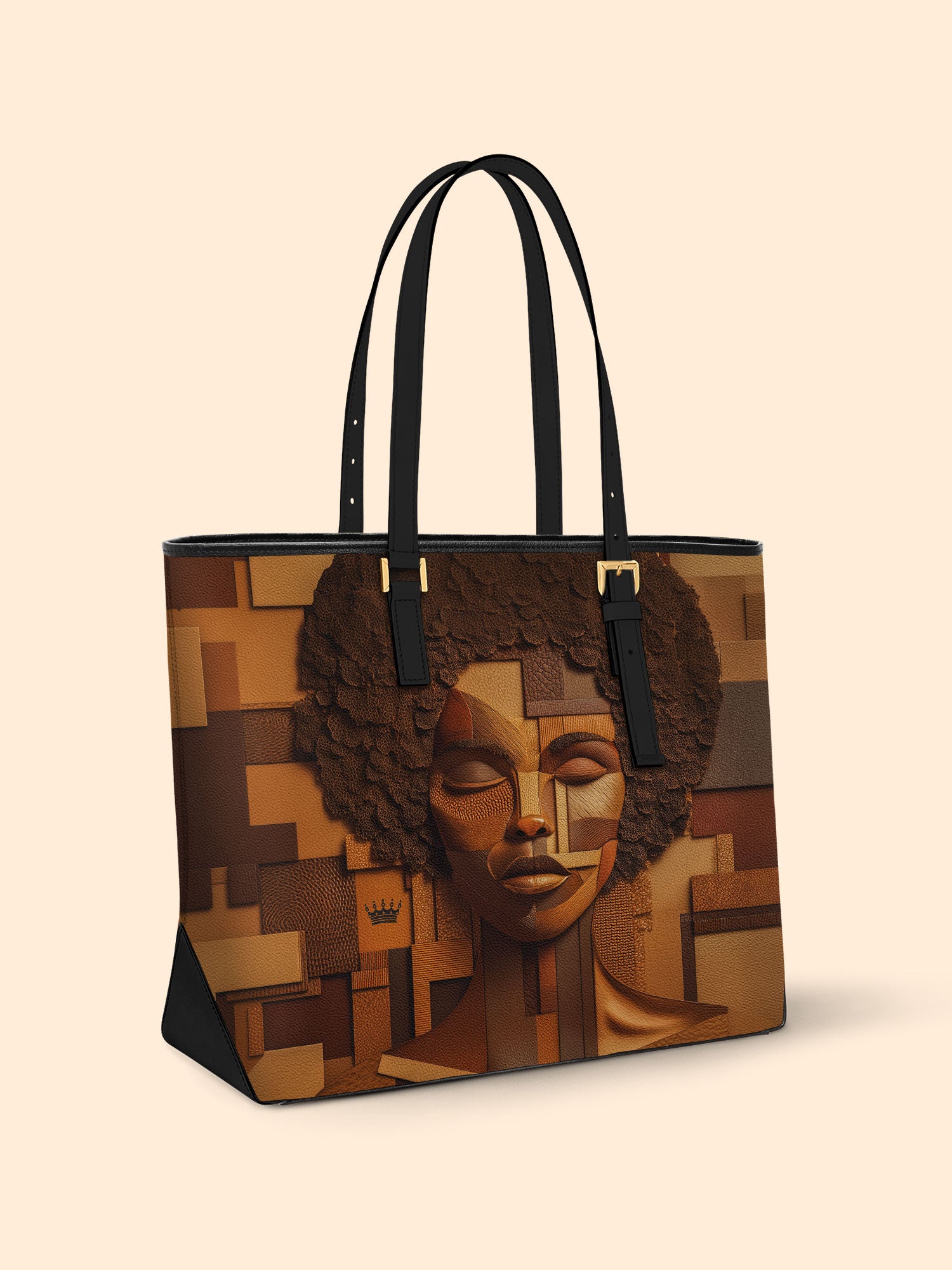 Ebony Luxe Sleek Leather Tote QR0TD019