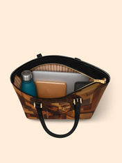 Ebony Luxe Sleek Leather Tote QR0TD019