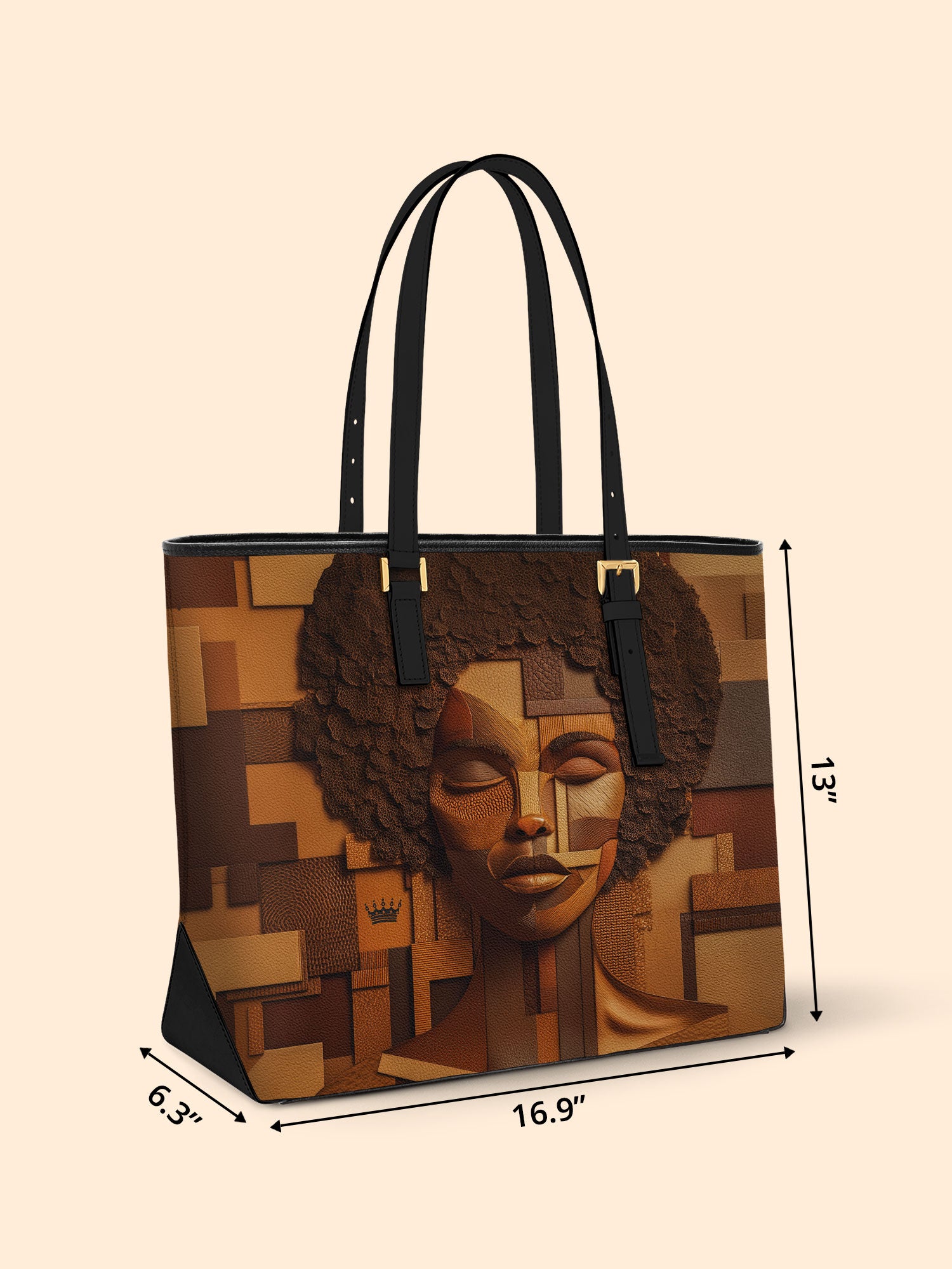 Ebony Luxe Sleek Leather Tote QR0TD019