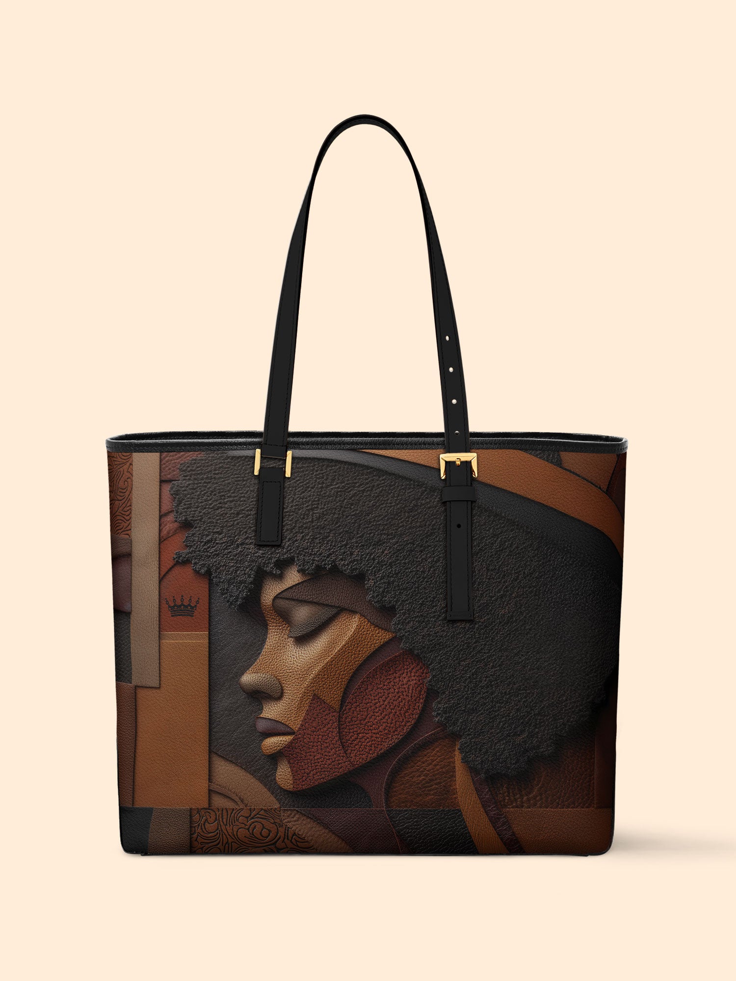 Melanin Majesty Sleek Leather Tote QR0TD018