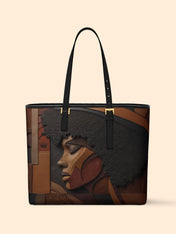 Melanin Majesty Sleek Leather Tote QR0TD018
