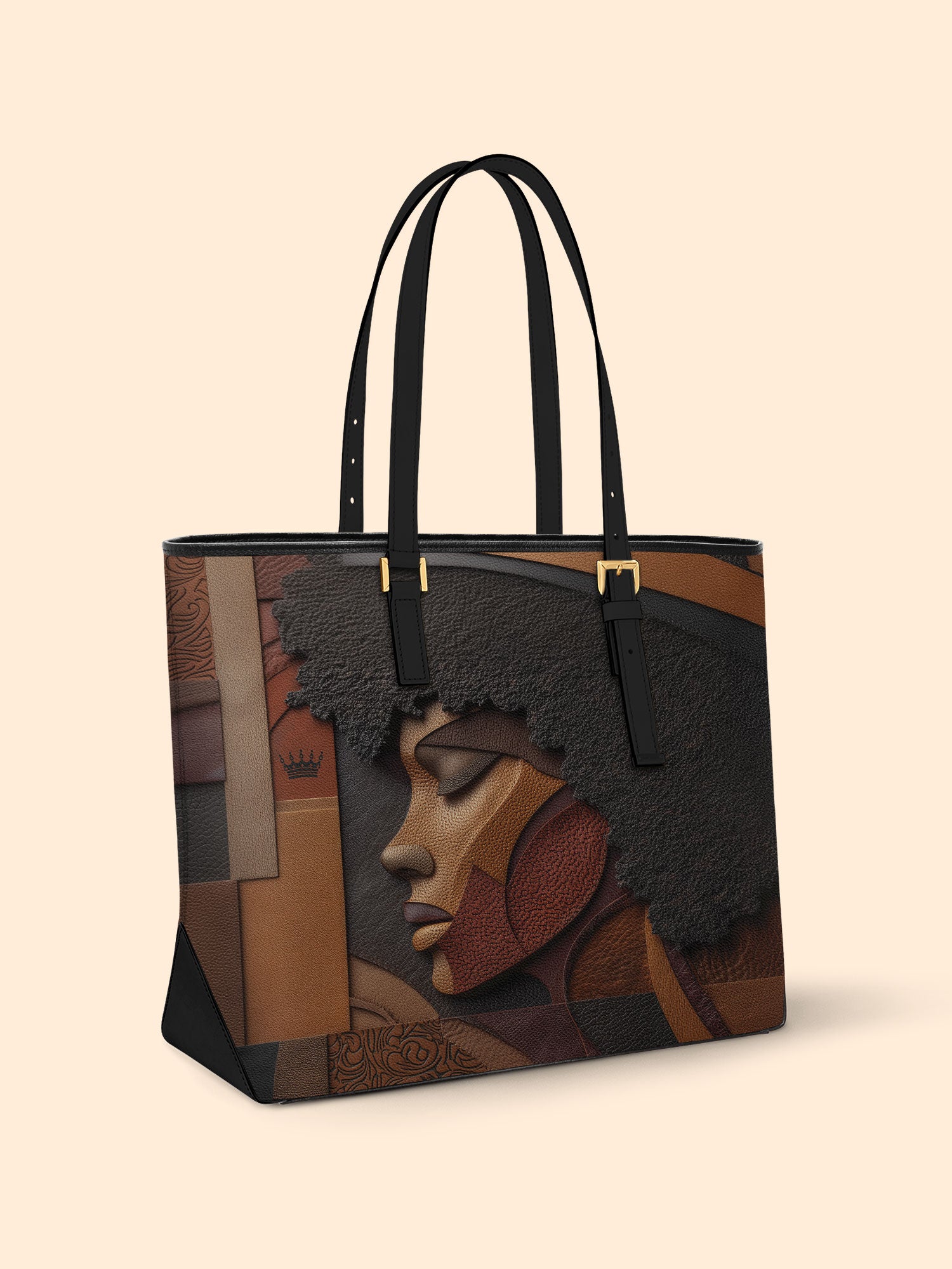 Melanin Majesty Sleek Leather Tote QR0TD018