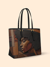 Melanin Majesty Sleek Leather Tote QR0TD018