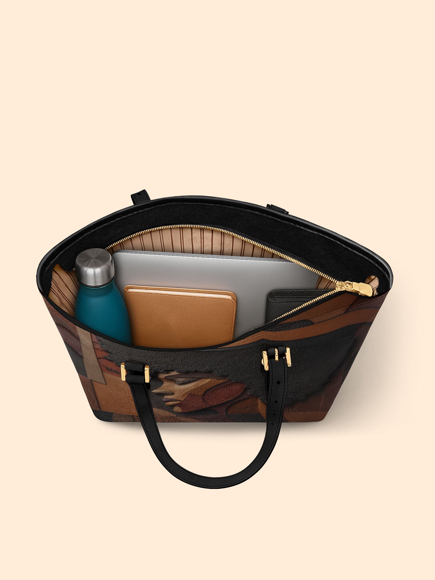 Melanin Majesty Sleek Leather Tote QR0TD018