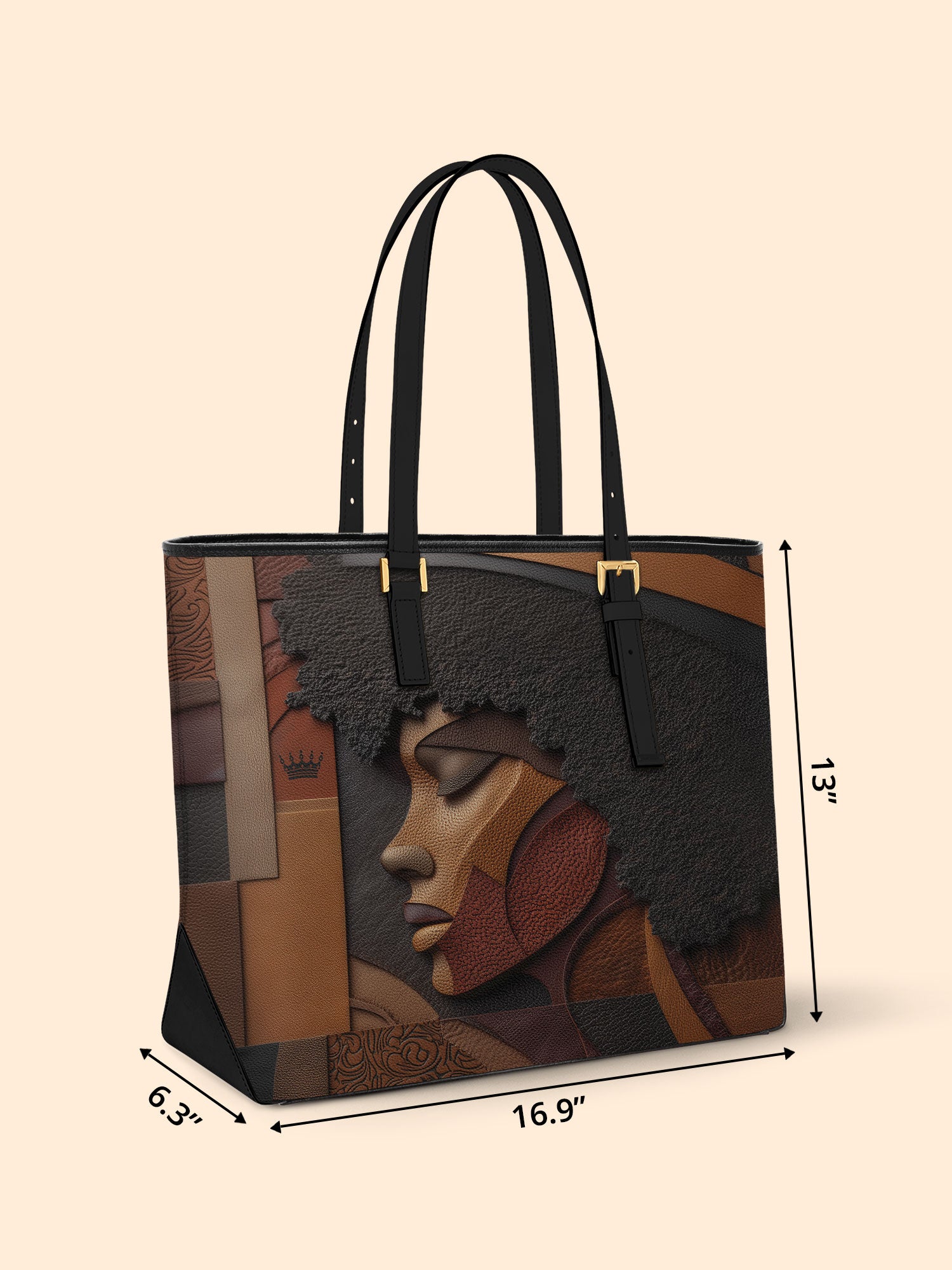 Melanin Majesty Sleek Leather Tote QR0TD018