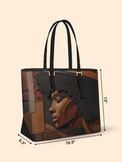 Melanin Majesty Sleek Leather Tote QR0TD018