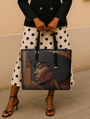 Melanin Majesty Sleek Leather Tote QR0TD018