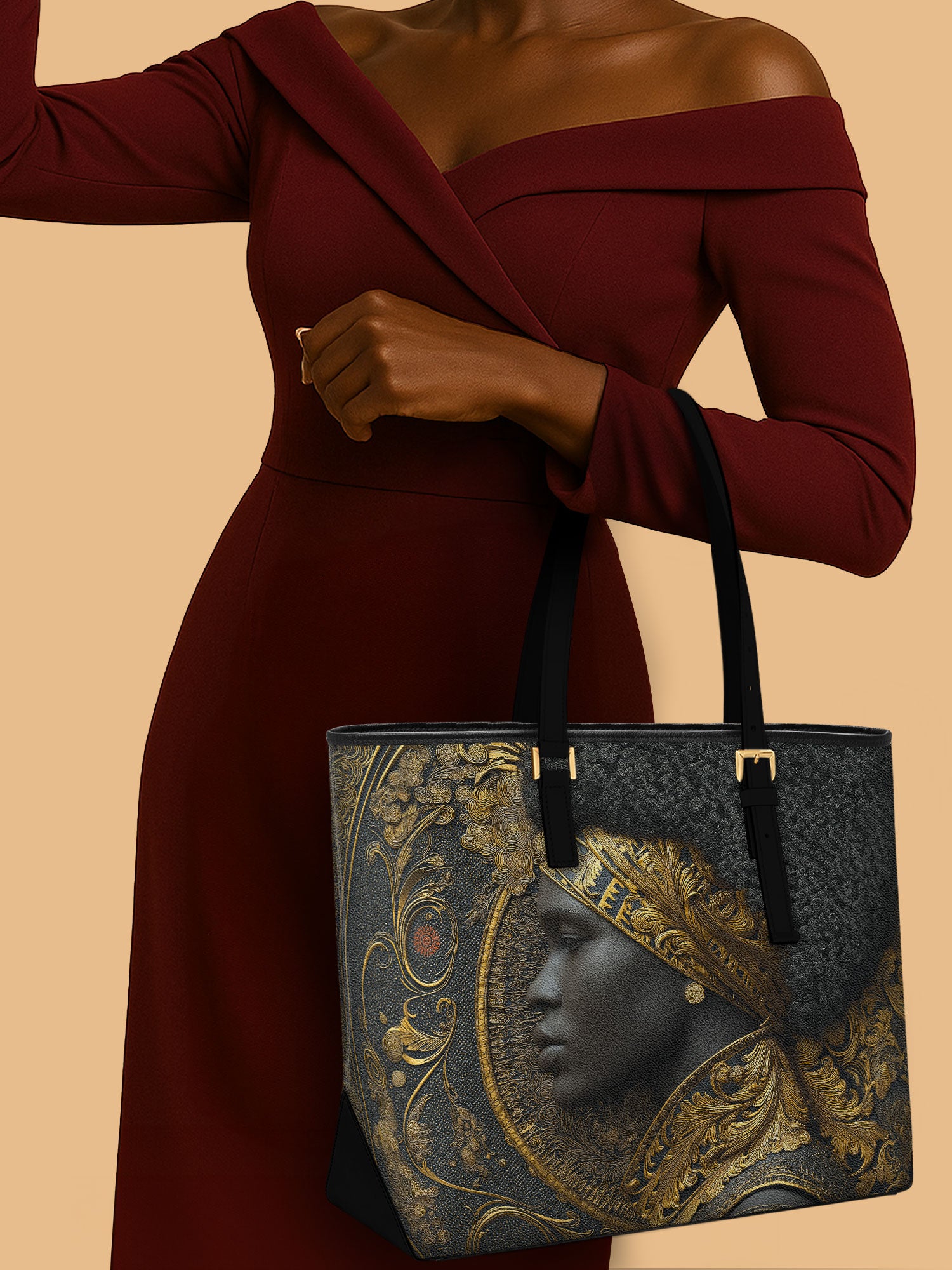 Royal Inheritance Sleek Leather Tote QR0XD048