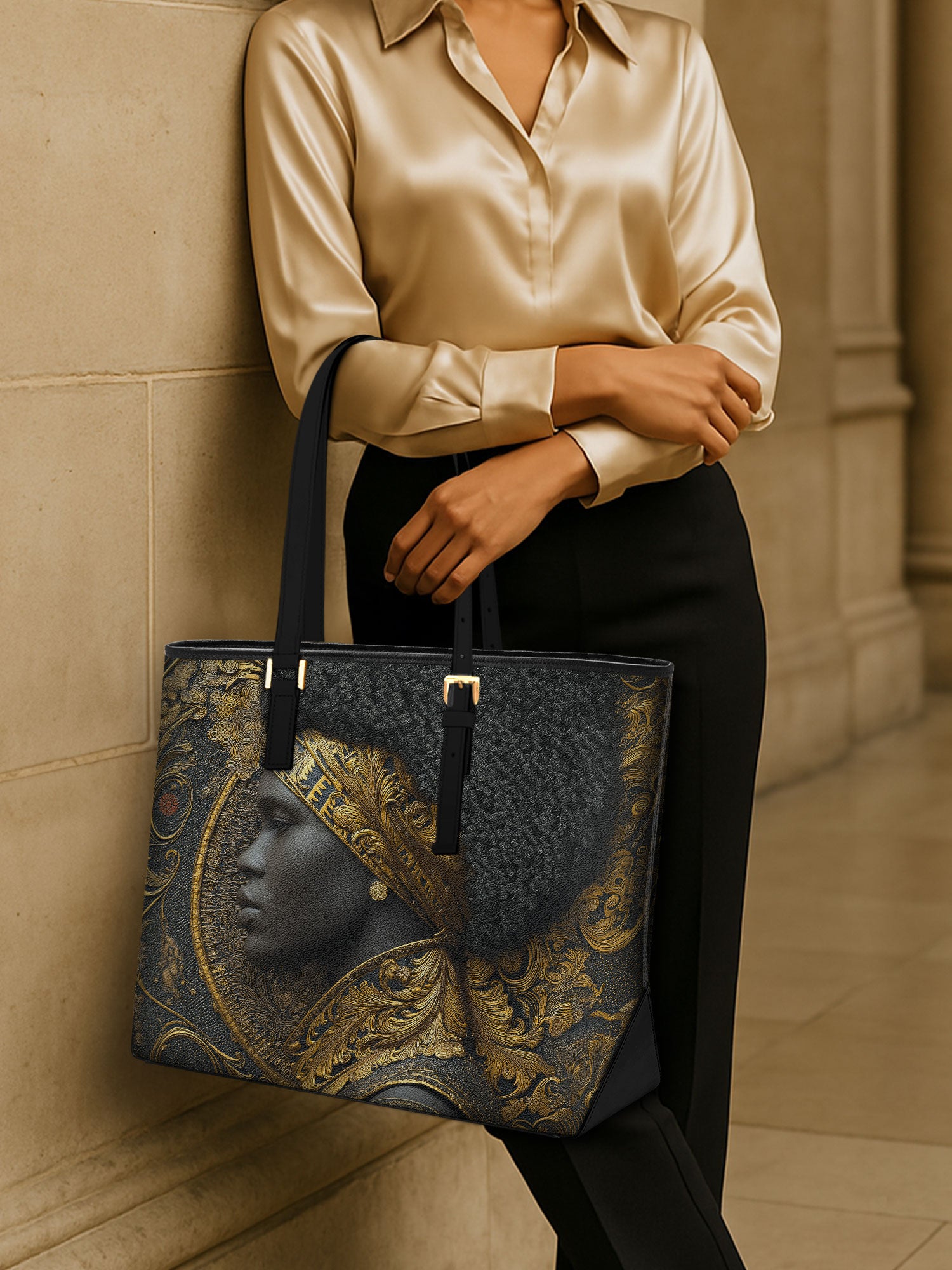 Royal Inheritance Sleek Leather Tote QR0XD048