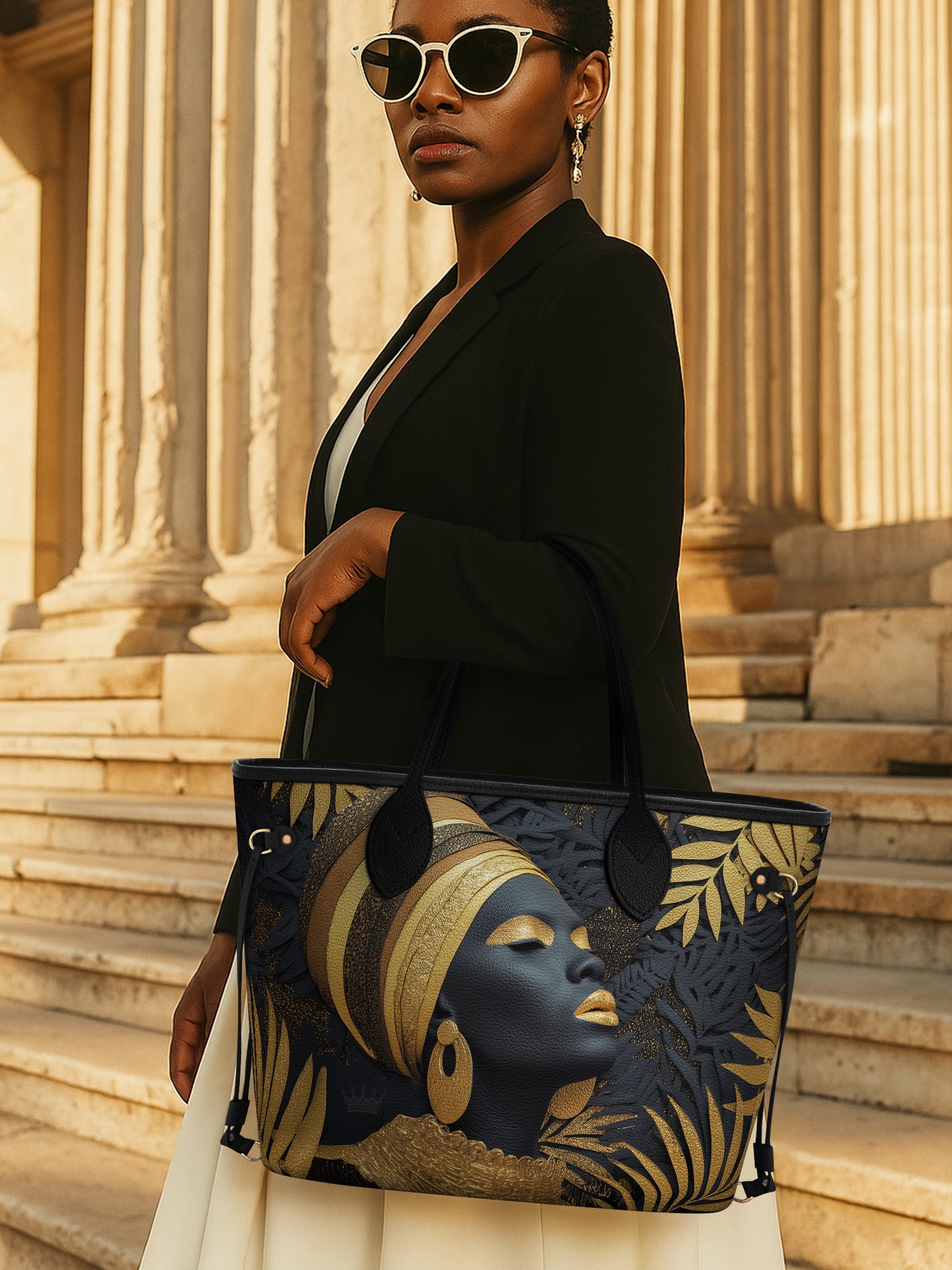 Ebony Majesty Classic Shopper Tote QR0TD024