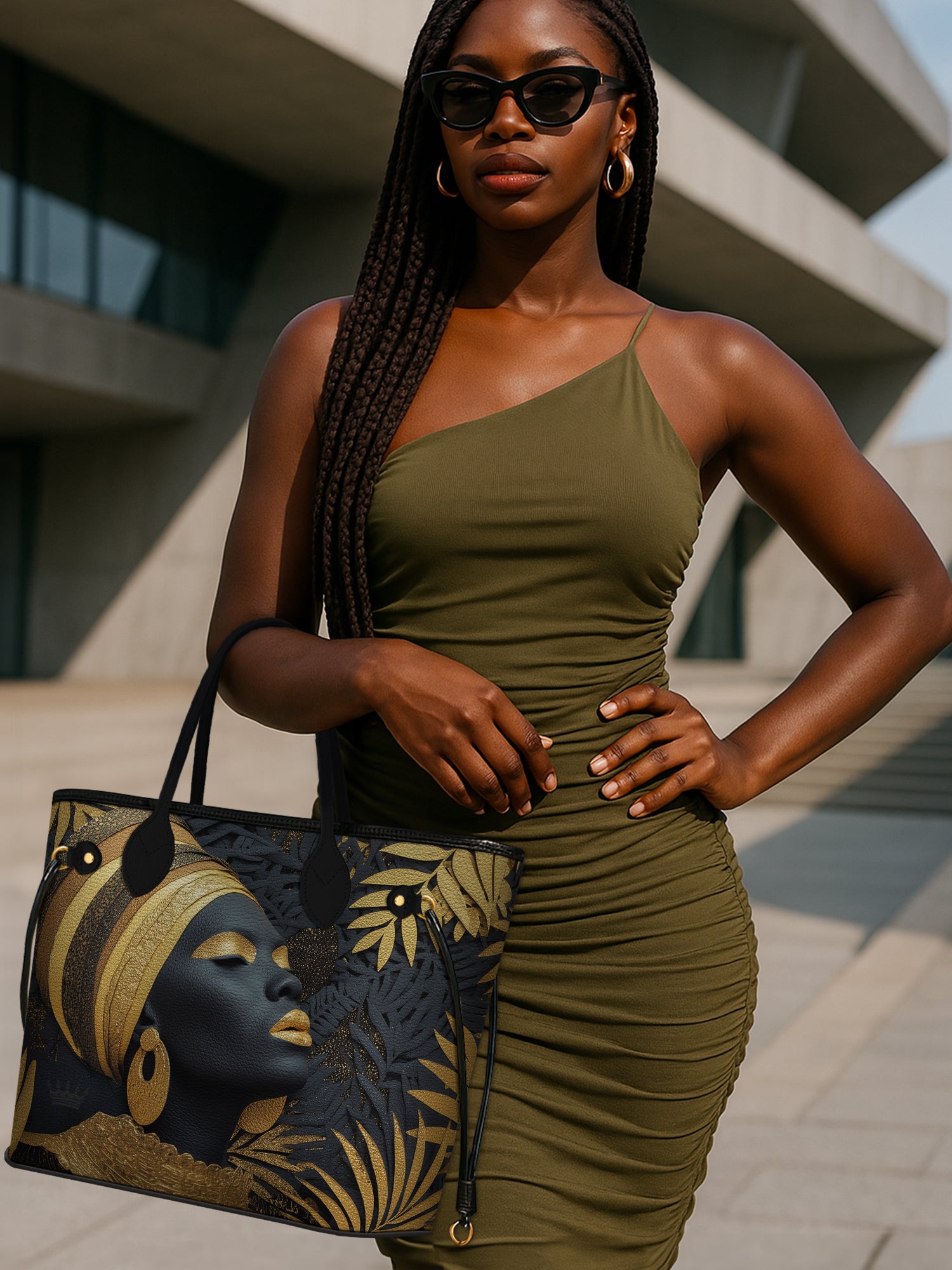 Ebony Majesty Classic Shopper Tote QR0TD024