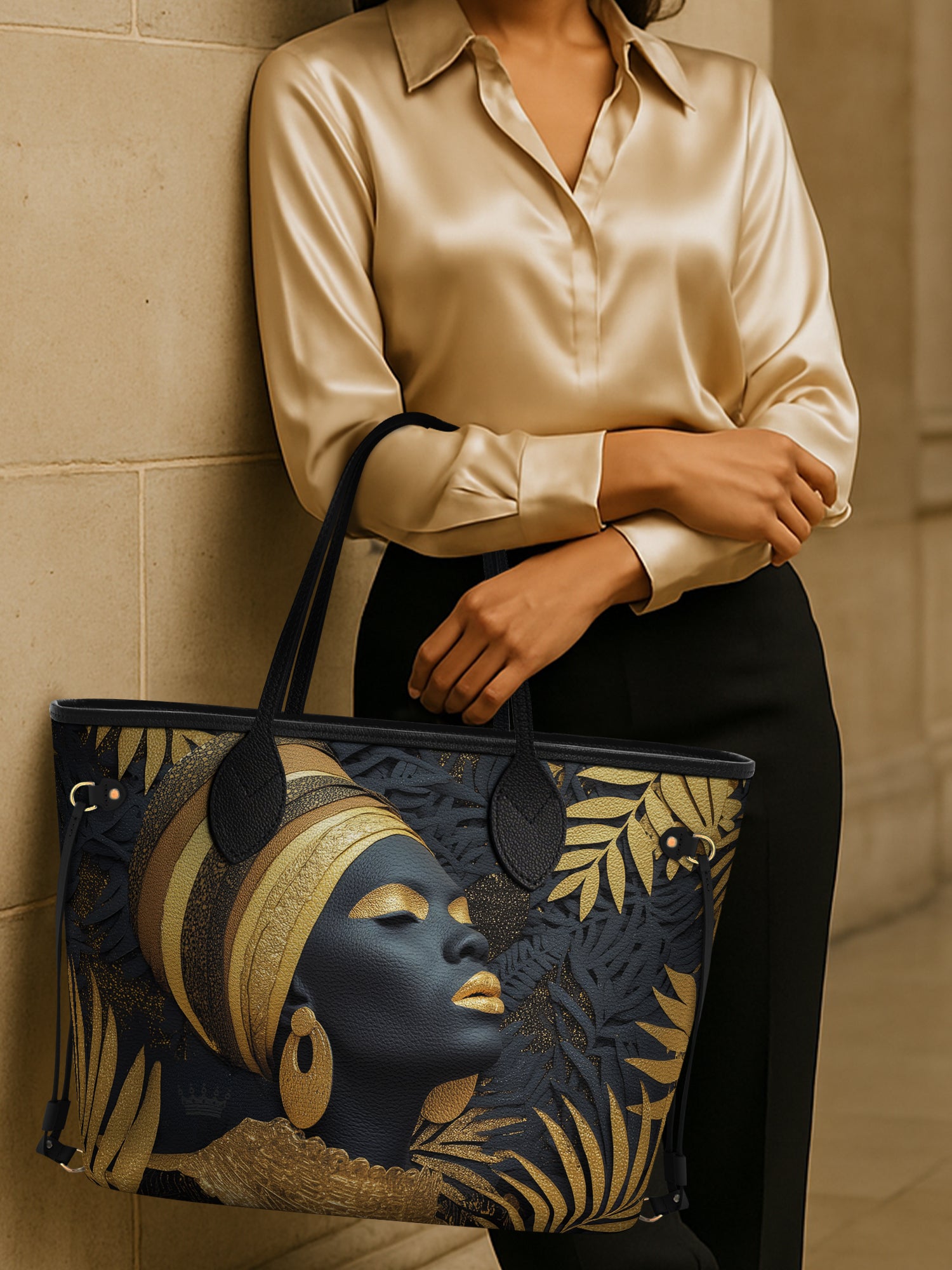 Ebony Majesty Classic Shopper Tote QR0TD024