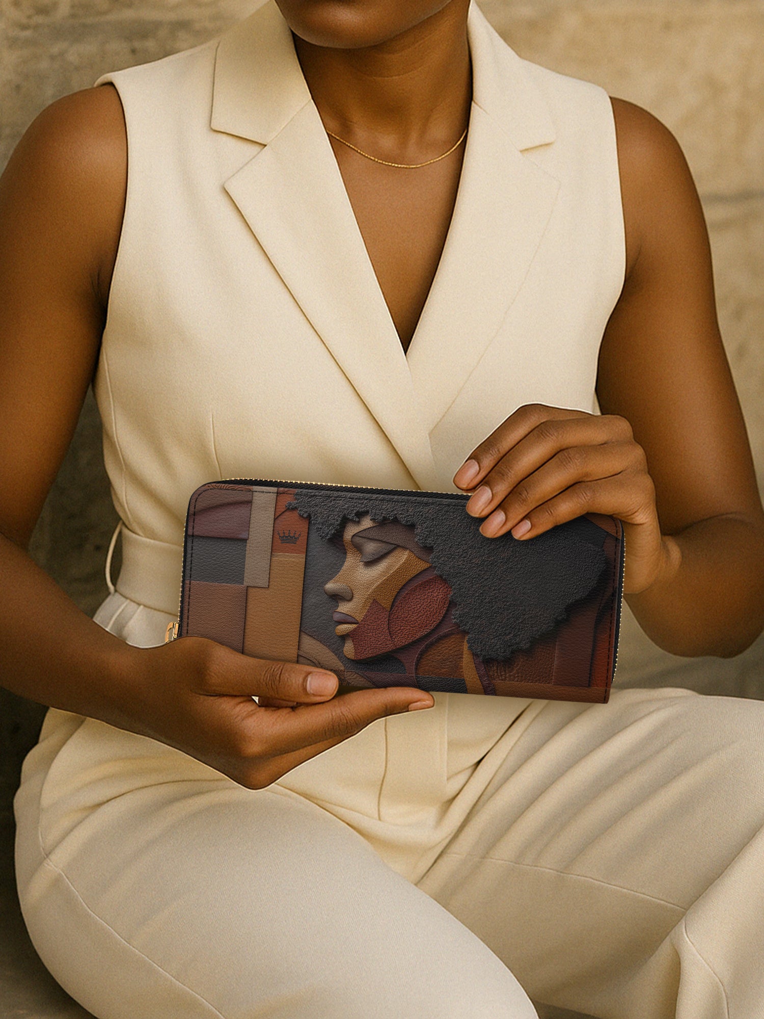 Melanin Majesty Slimline Zippy Wallet QR0TD041