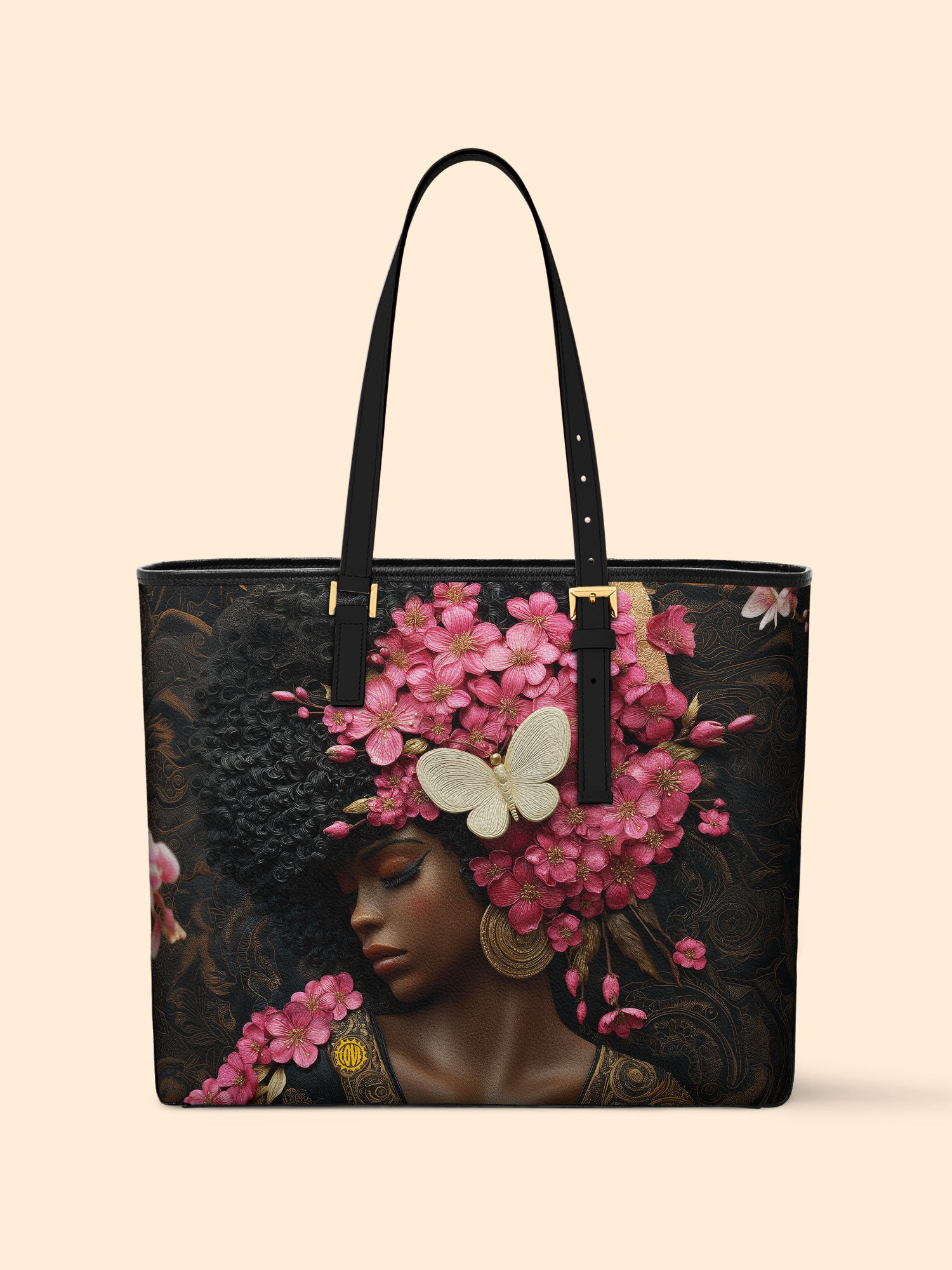 Blossom Queen Sleek Leather Tote QR0HH016