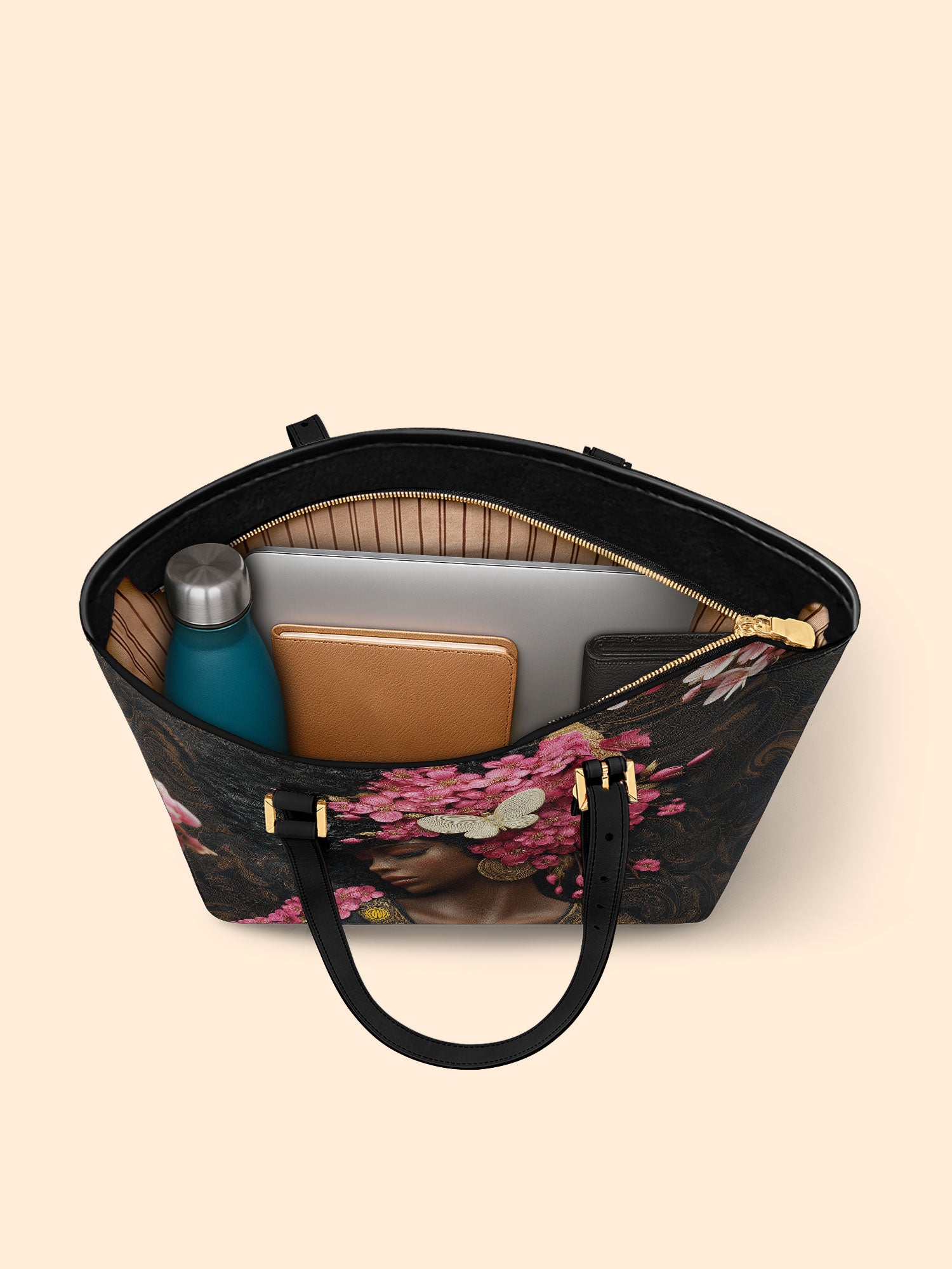 Blossom Queen Sleek Leather Tote QR0HH016