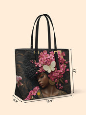 Blossom Queen Sleek Leather Tote QR0HH016