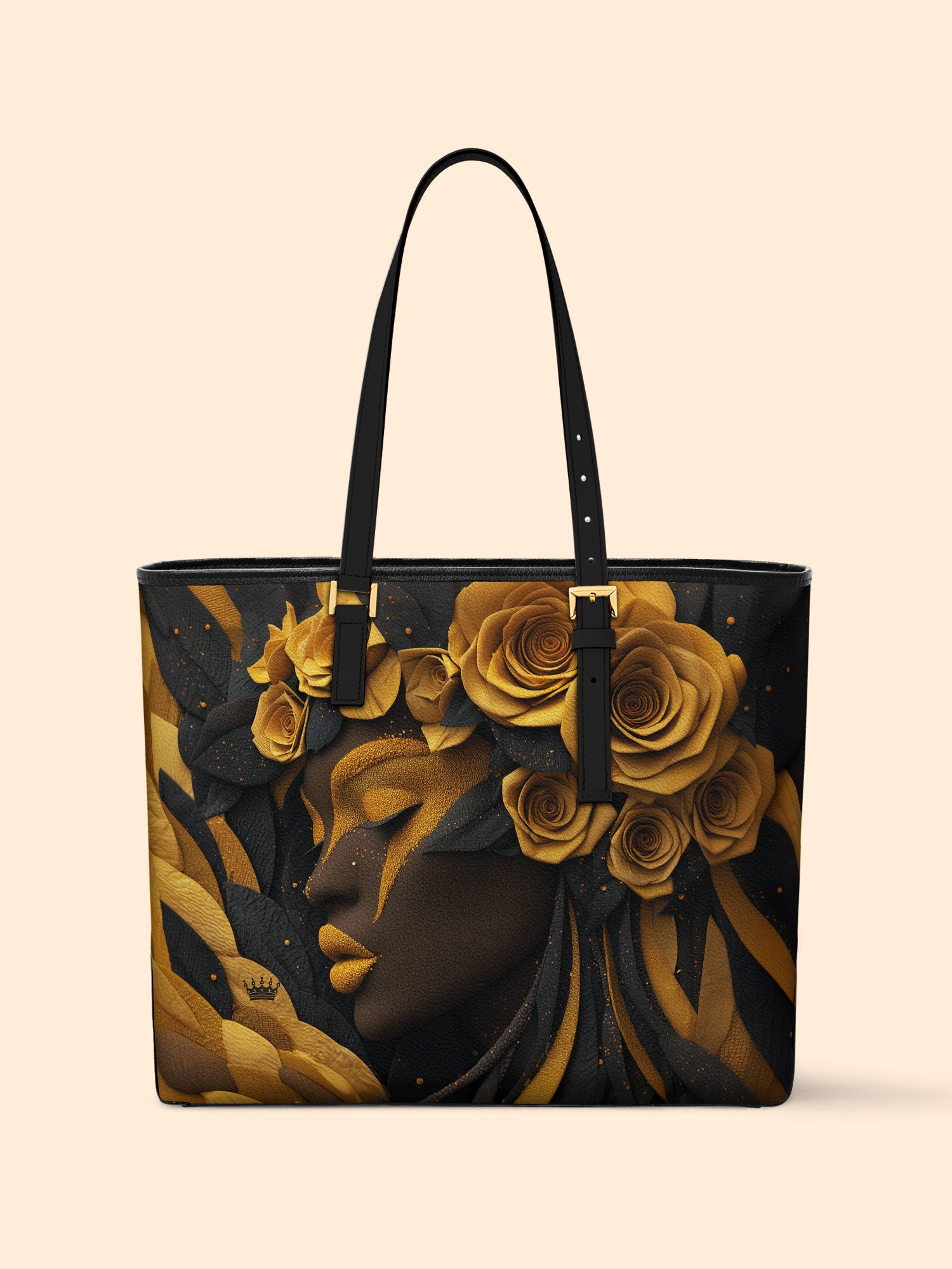 Melanin Bloom Sleek Leather Tote QR0TD030