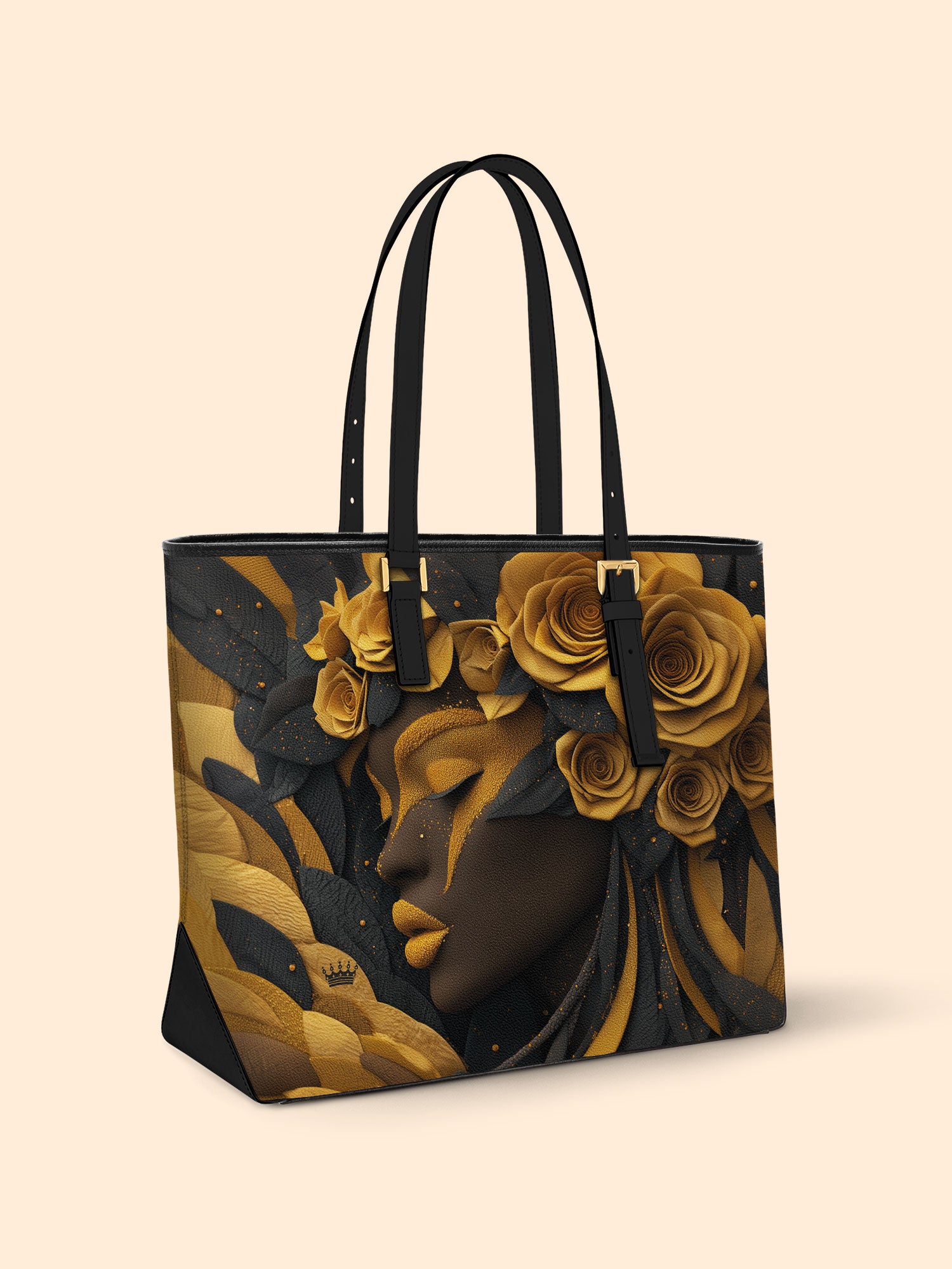 Melanin Bloom Sleek Leather Tote QR0TD030