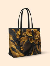 Melanin Bloom Sleek Leather Tote QR0TD030