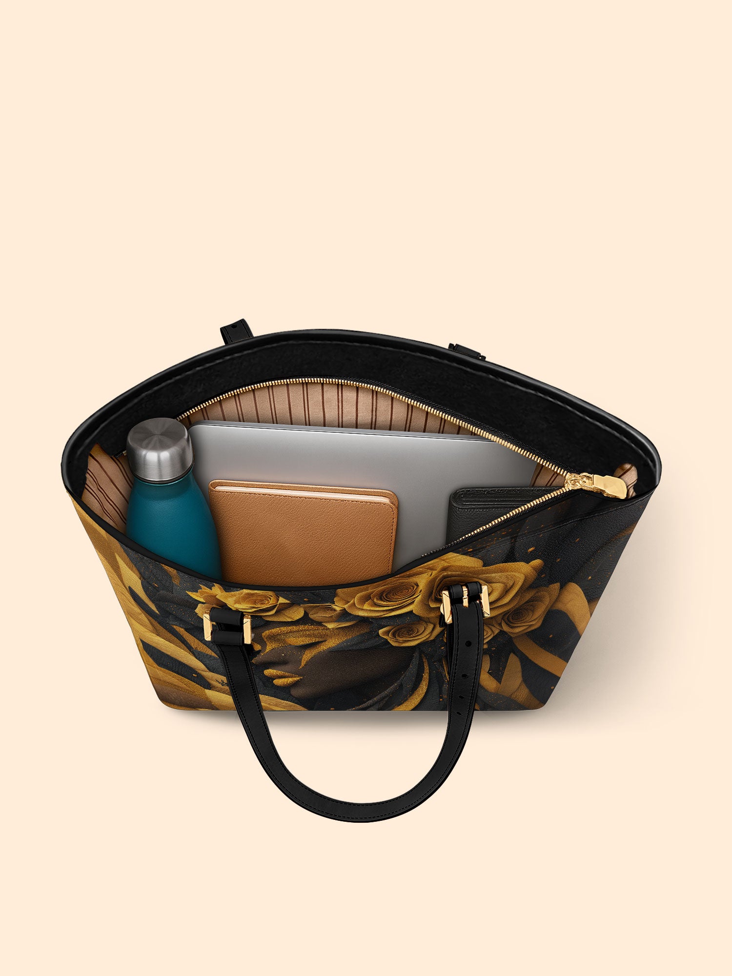 Melanin Bloom Sleek Leather Tote QR0TD030