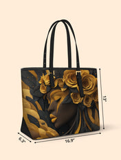 Melanin Bloom Sleek Leather Tote QR0TD030