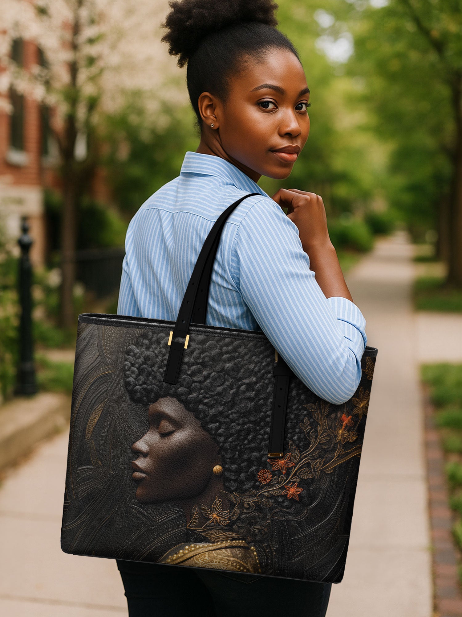 Nyara Bloom Sleek Leather Tote QR0XD068