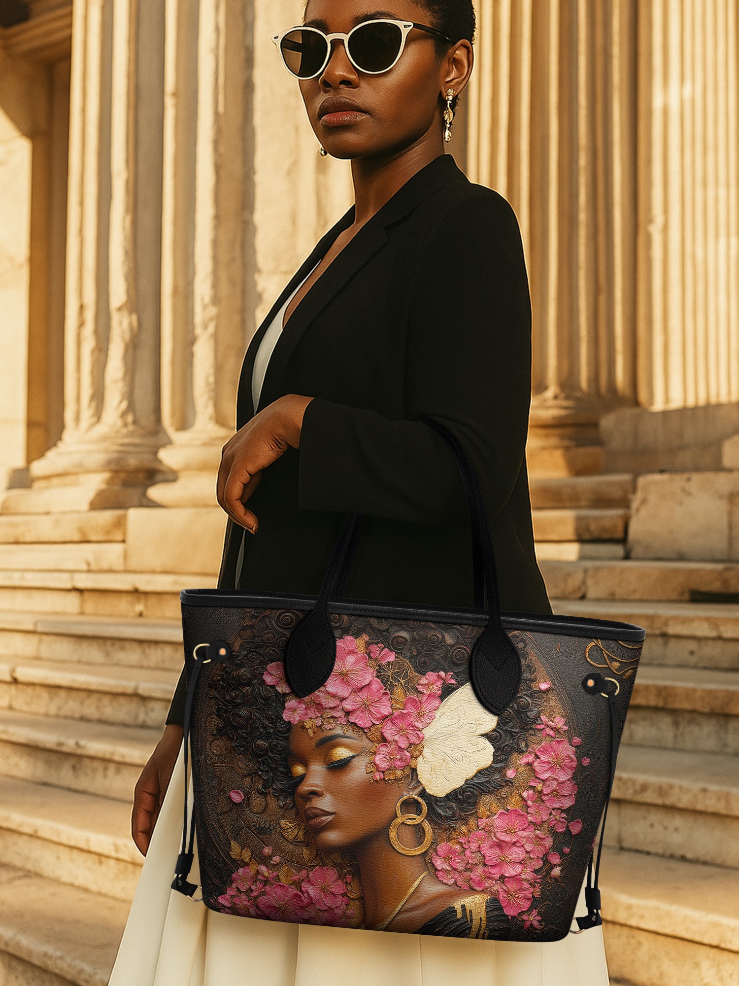 Pink Blossom Classic Shopper Tote QR0HH015