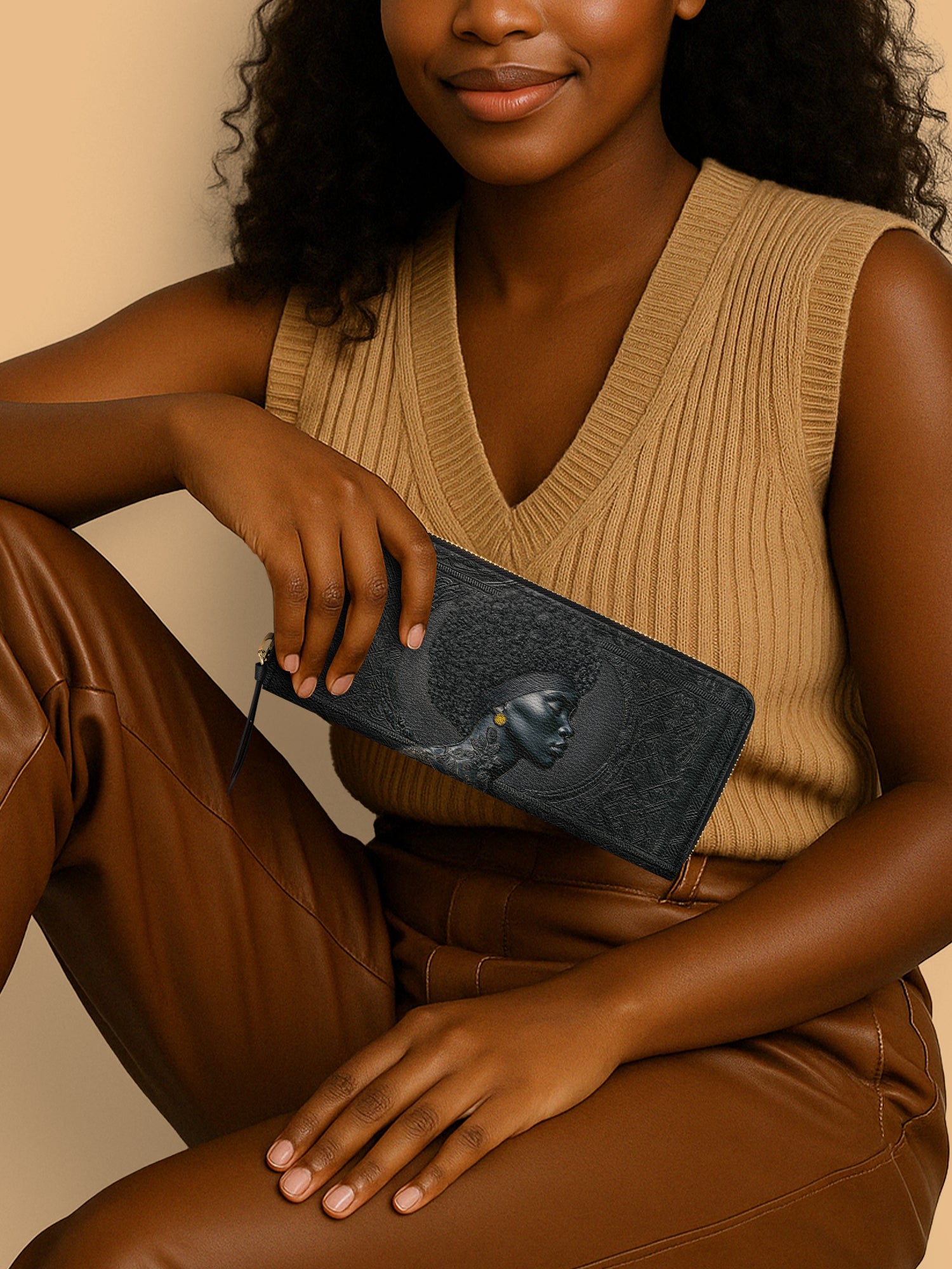 Crowned In Onyx Slimline Zippy Wallet QR0XD069