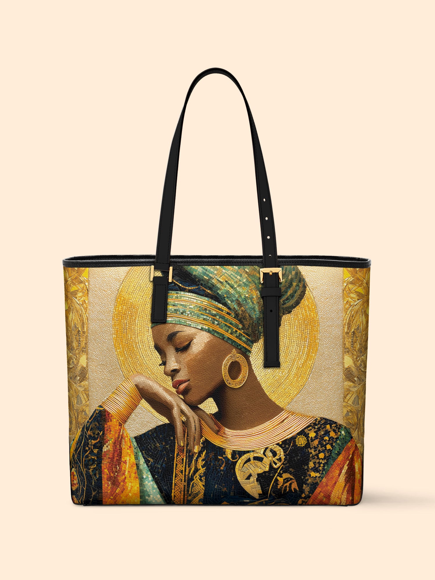 Afro Byzantine Sleek Leather Tote QR0TV0012