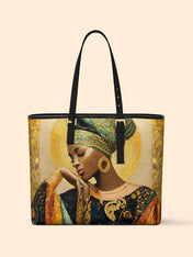 Afro Byzantine Sleek Leather Tote QR0TV0012
