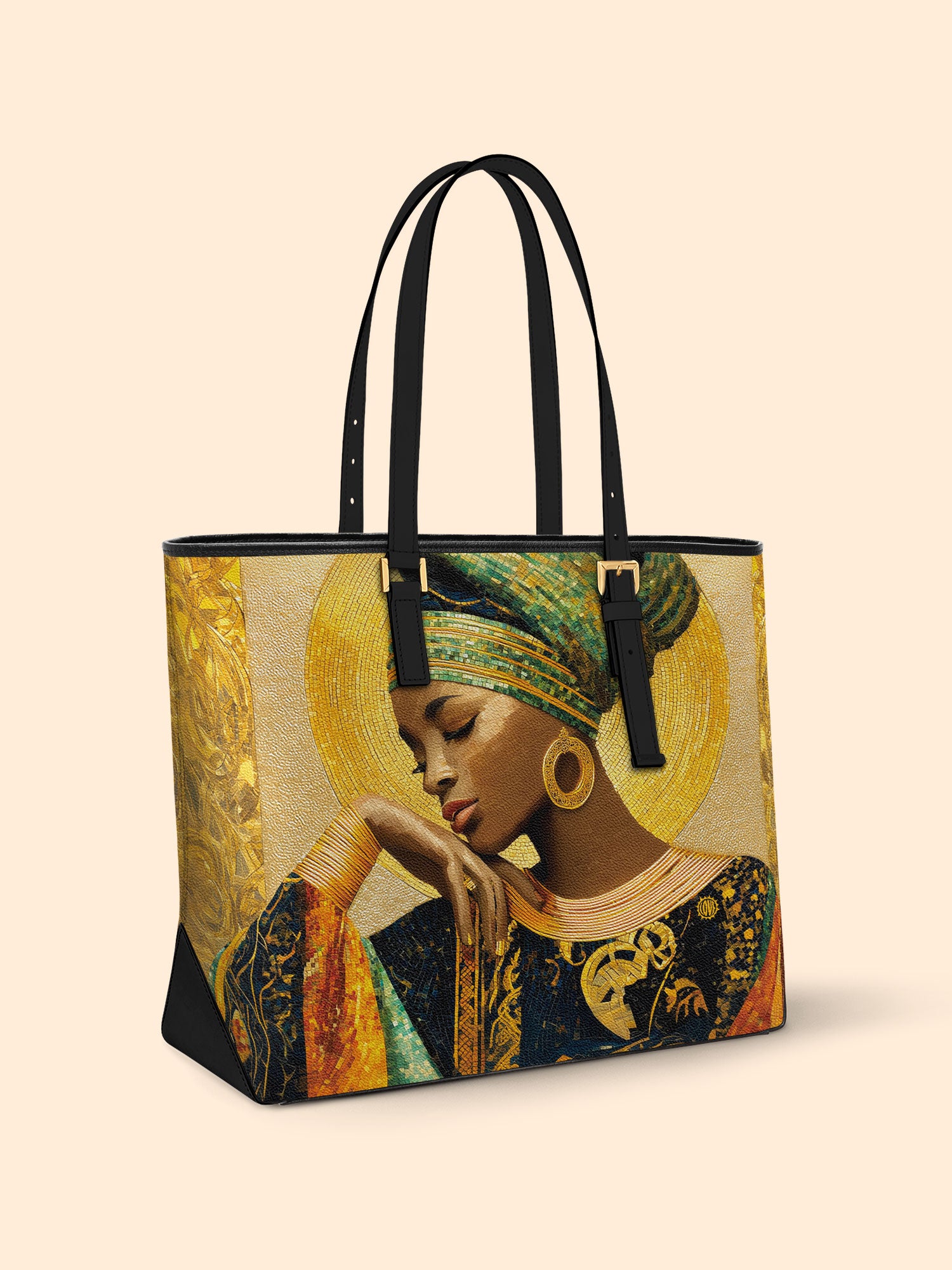 Afro Byzantine Sleek Leather Tote QR0TV0012